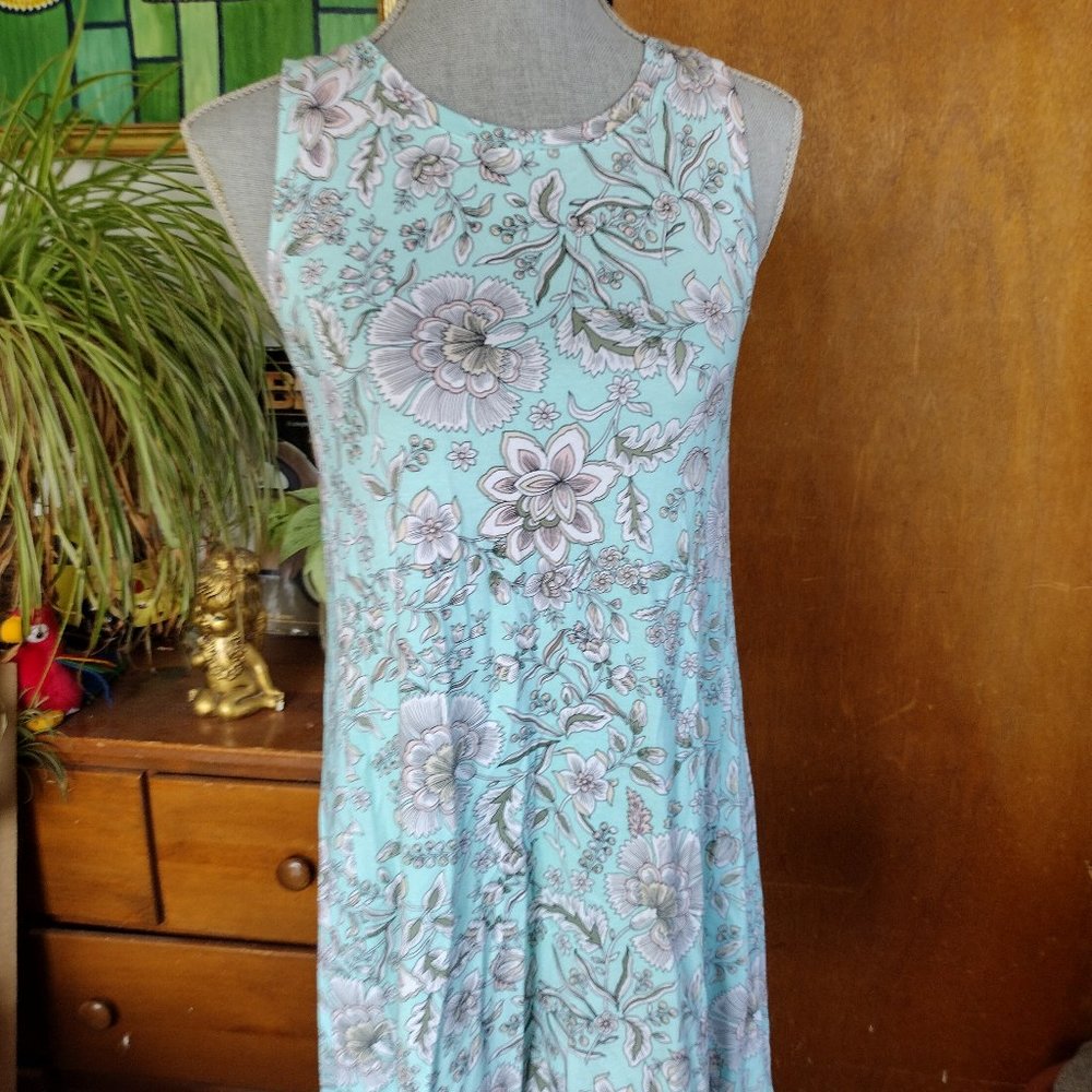 Loft Outlet A-line Dress Comfy Sleeveless Summer Floral NWT Sz XS